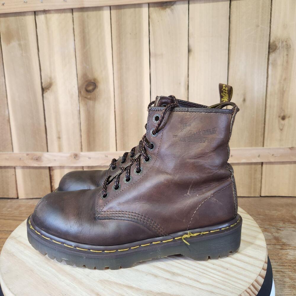 Vintage Dr. Martens Boots Mens 9 Brown Leather Ankle Work Combat England Made